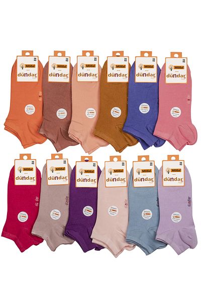 Dündar Women's Combed Cotton Booties Socks - 6500 - Pack of 12