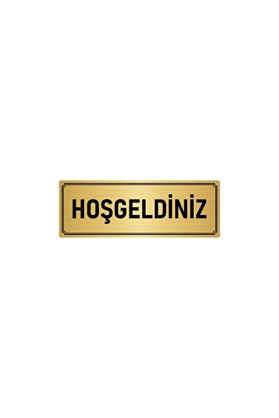 Metal Orientation Plate, Department Door Noun Welcome 10x20 Cm Gold Color