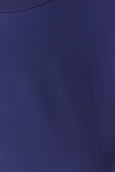 Trendyol Collection Námořnická modrá 100% bavlna Knoflík Detailní Vzhled vaty Základní posádka Výstřih Pletené tričko TWOSS23TS00016
