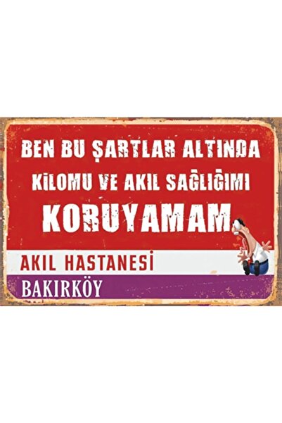 Hayat Poster Akıl Hastanesi Bakırköy Sokak Tabelası Retro Ahşap Poster