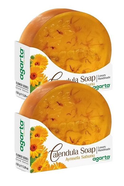 Agarta Natural Floral Calendula Soap - 150g 2 Pieces