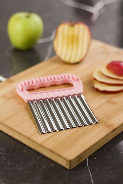 MCM GROUP Pink Dough Cutting Apparatus - Potato Chopper, Vegetable and Fruit Slicer