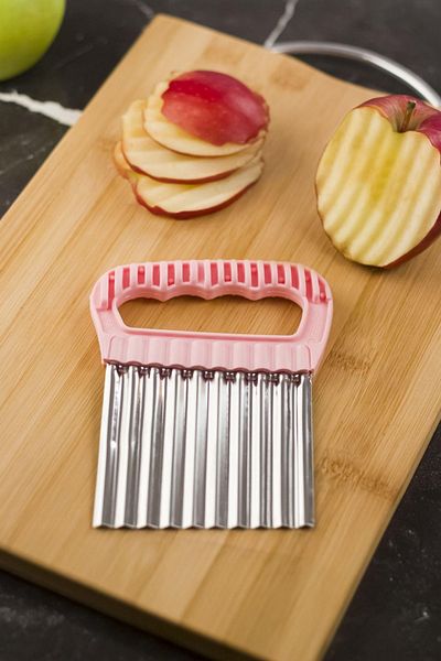 MCM GROUP Pink Dough Cutting Apparatus - Potato Chopper, Vegetable and Fruit Slicer