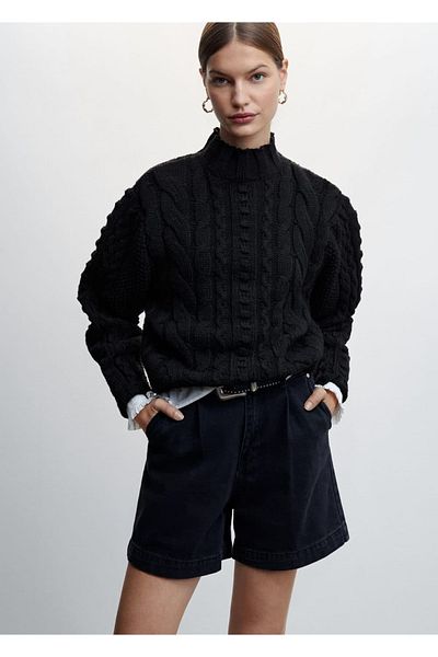MANGO Woman Braided Turtleneck Sweater