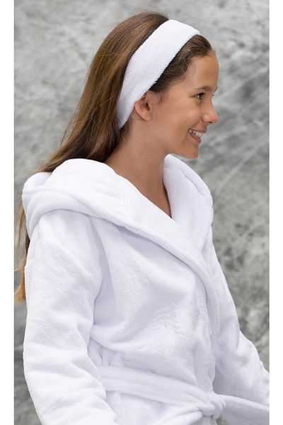 CAQQA Μπουρνούζι Unisex Νεαρό λευκό βαμβακερό