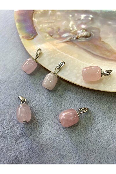 VALİOSO JOYA Pembe Kuvars Doğal Taş Kolye Ucu