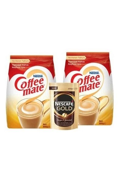 Nescafe Gold - 200 Gr Package + 2 Nestle Coffee Mate 500 Gr