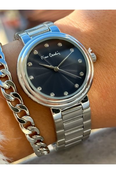 Pierre Cardin Brand Luxury Full Steel, Silver Color, Women's Wristwatch Bracelet Gift