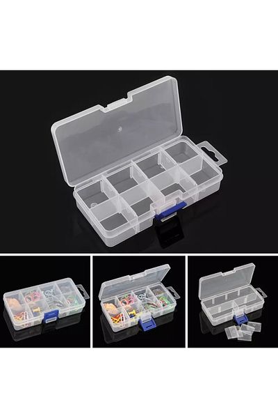 OzanTuhafiye 8 Compartments Adjustable Plastic Organizer Box Sewing Box Jewelry Box Organizer Box