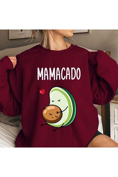 Machetta Суичър с кръгло деколте с щампа Mamacado за бременни