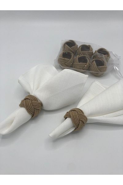 KATMERTEKS 10 Pieces Twisted Natural Jute Napkin Ring
