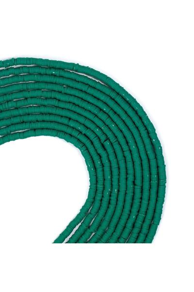 yfhobi 1 Dizi (40 Cm) - 4 Mm Fimo Boncuk, Çam Yeşili Renk Polimer Fimo Boncuk...