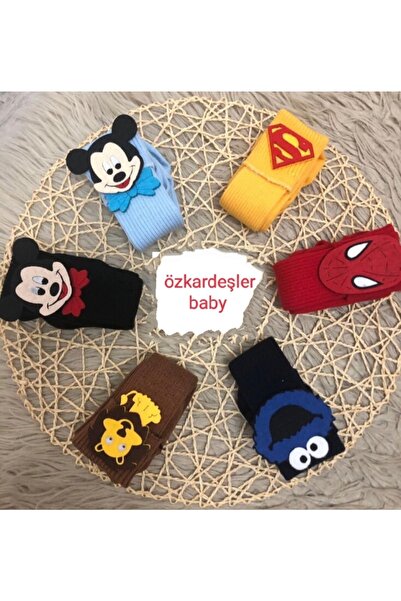 ÖZKARDEŞLER BABY Bebek Diz Altı Çorap Keçe Fükürlü 6lı