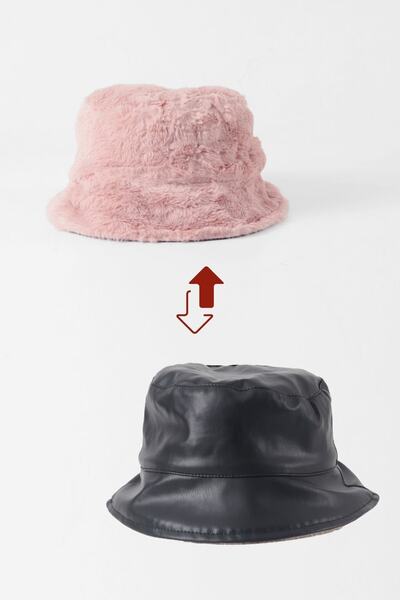 Kapin Çift Taraflı Bucket Şapka - Siyah Pembe