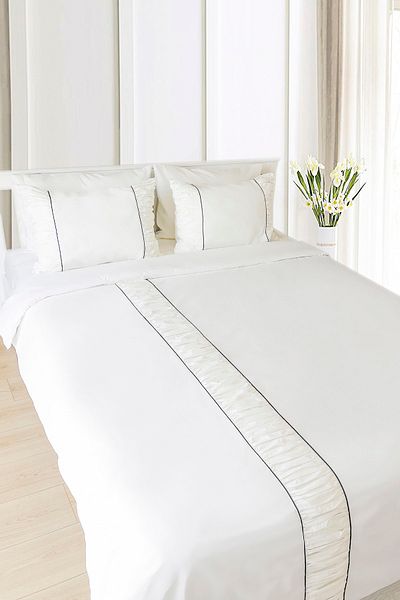RİTMOHOME طقم غطاء لحاف عادي من King Size مقاس كبير مزدوج أسود مضلع من القطن البسيط من سلسلة الفنادق