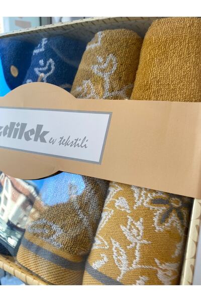Özdilek KALKUTA - Σετ πετσετών 4 τεμαχίων Indigo Mustard
