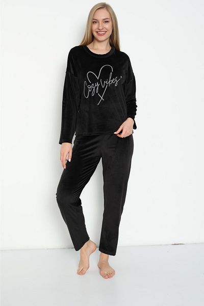 mellie Set de pijamale din catifea cu mâneci lungi