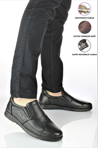 Forelli Erkek Hakiki Deri Günlük Ortopedik Bağcıksız Ayakkabı