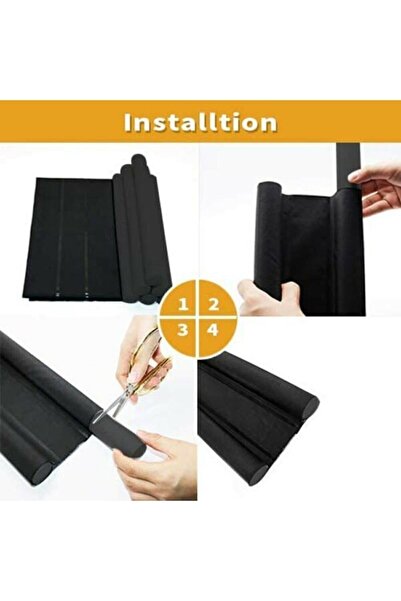 Arnee Ayaco Kapı Altı Rüzgar Önleyici Çift Taraflı Siyah Yakıt Tasarrufu Süngeri