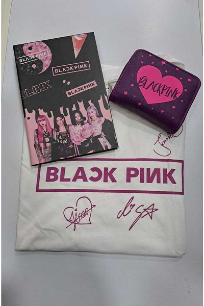 GC GÖKHAN CLUB Συνδυασμός πορτοφολιού σημειωματάριου Blackpink Tshirt