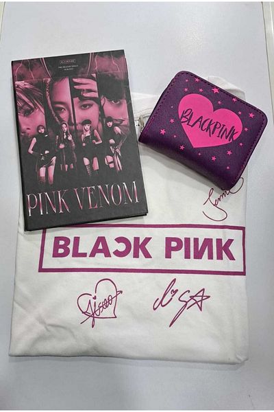 GC GÖKHAN CLUB Συνδυασμός πορτοφολιού σημειωματάριου Blackpink Tshirt