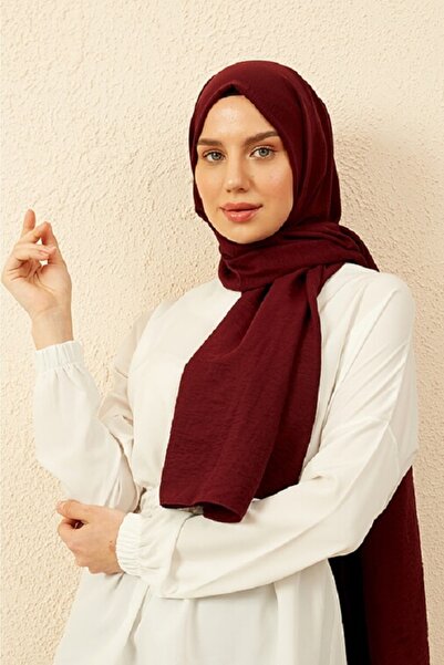 Madame Polo شال قطن فاخر - أحمر كلاريت