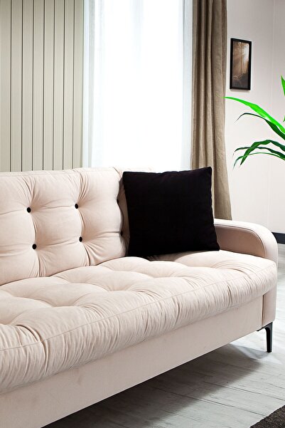 Modalife Megan Üçlü Yataklı Salon Oturma Odası Kanepe - Krem