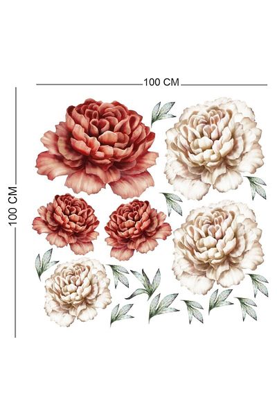 Piksel Grafik Buchet de autocolante bujor