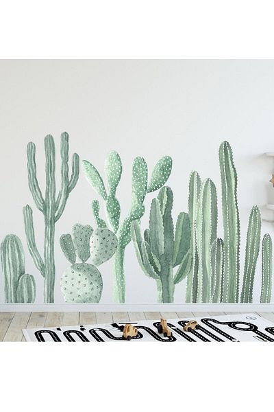 Piksel Grafik Set de autocolante de perete cu mai multe cactusi