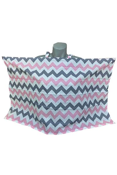 RevuBaby Duffel Nursing Bib Nursing Cover Pink Zigzag