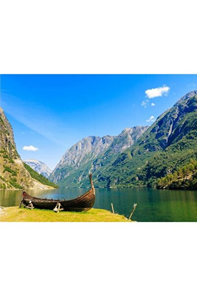 EkoDekor 3 Boyutlu Duvar Kağıtları Viking Teknesi Deniz Manzara Duvar Kağıdı Vinil