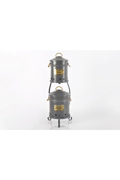 GuvenliPazar Galvaniz 2 Katlı Ekonomik Boy Metal Standlı Patates Soğan Kovası...