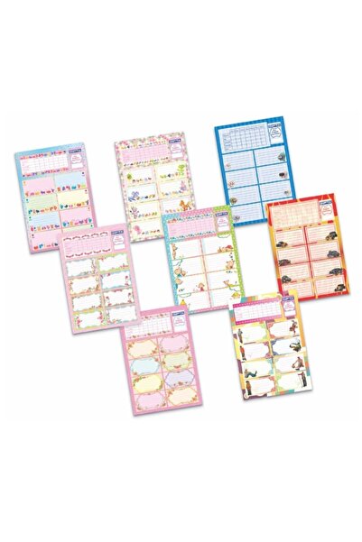 Gıpta Etichetă școlară Program de lecții 3 foi 24 de etichete (model mixt 1 b...