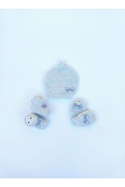 Alingo Knitwear Beret Gloves Booties Set
