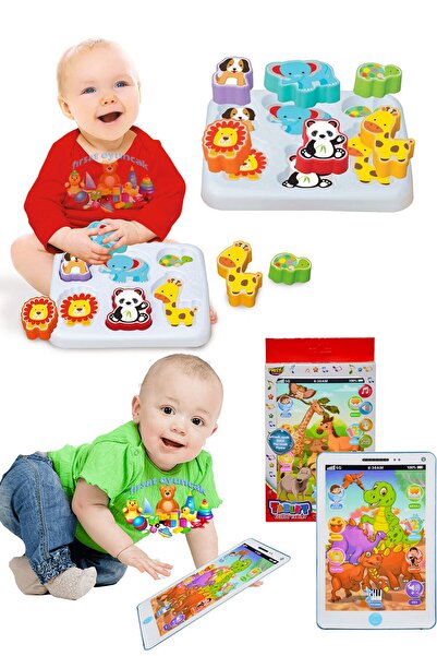 Fırsat Oyuncak Eğlenceli Pilli Dokunmatik Tablet Sevimli Hayvanlar Bultak Set