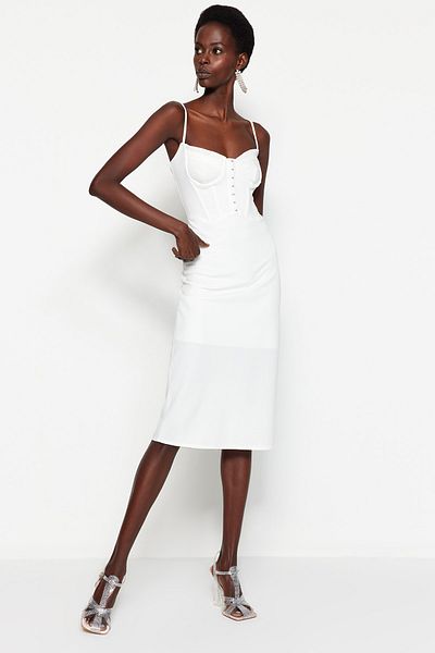 Trendyol Collection Svatební/svatební elegantní večerní šaty s podšívkou TPRSS23EL00130