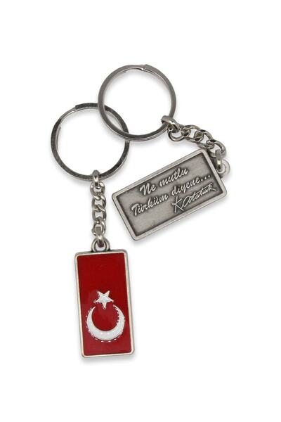 Kuker Madeni Eşya Kuker Türk Bayrağı Anahtarlığı Anh-do-1420