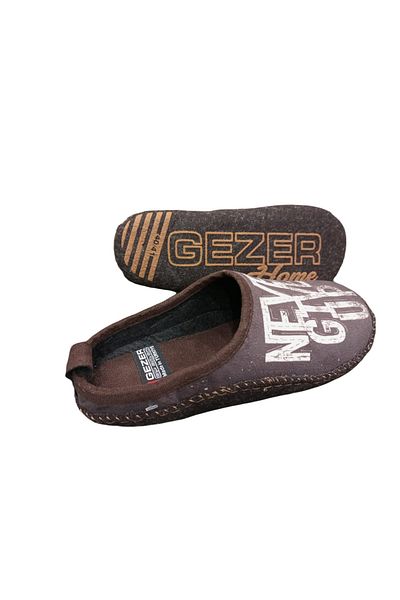 GEZER 14630 Ανδρική καφέ μαλακή σόλα - Παντόφλες σπιτιού από μαλακό αφρό