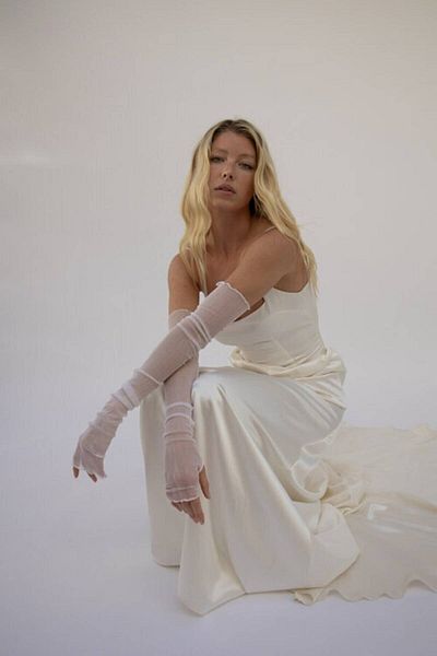 Hobigram Party Gloves White Transparent Fingerless Bridal Gloves Wedding Gloves