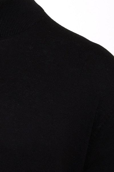 Hatemoğlu Men's Black Regular Fit 100% Cotton Half Fisherman Knitwear Sweater