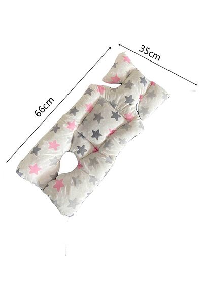 RevuBaby Baby Stroller Pushchair Cushion Pushchair Pad Baby Carrier Cushion Pink Stars