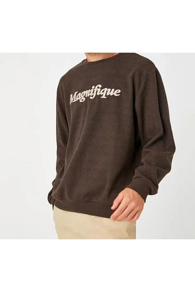 Kübra Tekstil Ανδρικό φούτερ Crew Neck Ανοιχτό καφέ