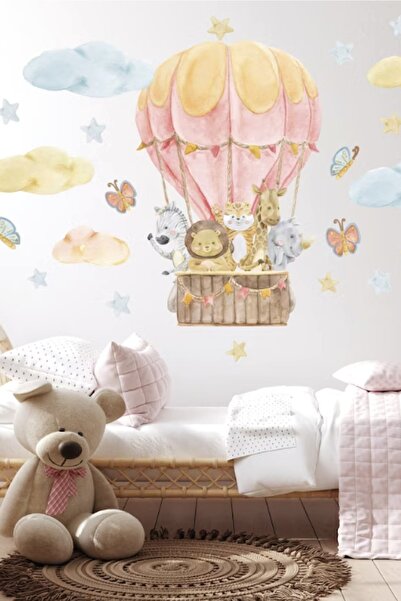 WALLHUMAN Balonlu Dostlar Çocuk Odası Duvar Stickerı