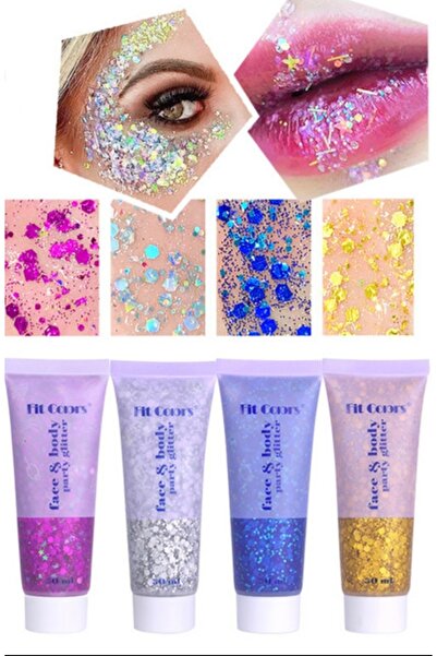 ROWENAROSE 4 Lü Renkli Glitter Parlak Jel