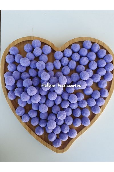 kalben accessories Light Purple Plush Soft Pompon 2 Cm 100 Pieces,