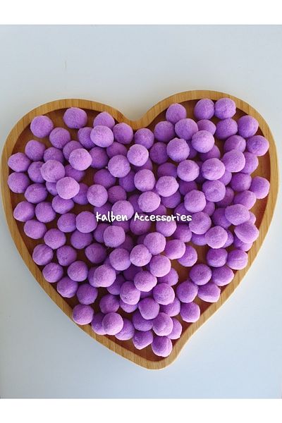 kalben accessories Lilac Plush Soft Pompom 2 Cm 100 Pieces,