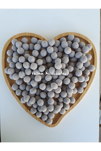 kalben accessories Gray Plush Soft Pompon 2 Cm 100 Pieces,