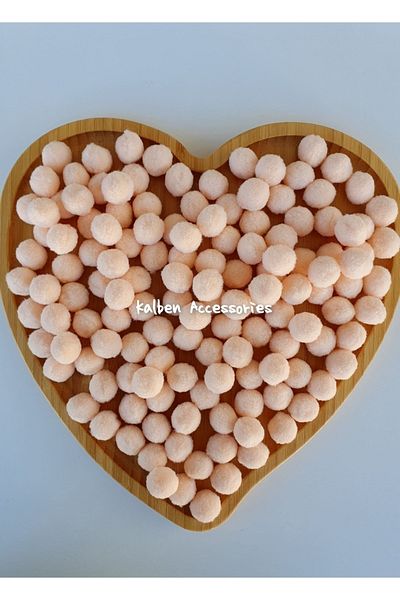 kalben accessories Angle Salmon Plush Soft Pompom 2 Cm 100 Pieces,