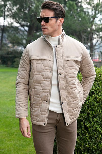 Buratti Regular Fit Pocket Zippered Stand Collar Puffer Coat Men's Coat 5840013
