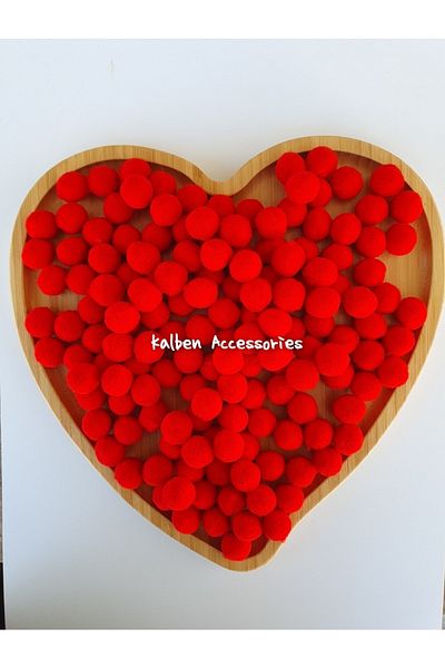 kalben accessories Red Plush Soft Pompom 2 Cm 100 Pieces